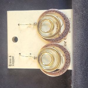 New Brass & Copper Dangle Earrings